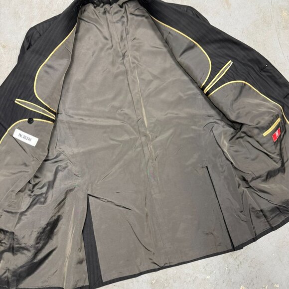 Pal Zileri Blazer Muted Striped Wool Silk Sport Coat Made in Italy Brown 42 R - Picture 6 of 8